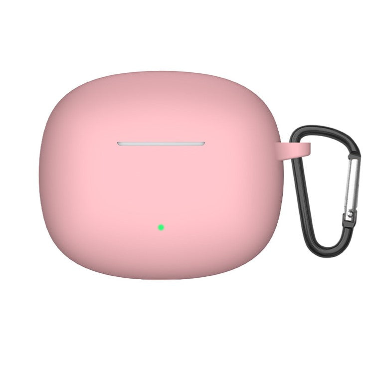 For Honor Moecen Earbuds X3 TWS Bluetooth Earphone Anti-drop Case Silicone Protective Cover with Anti-lost Buckle - Pink