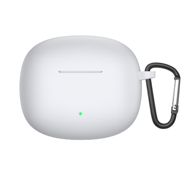 For Honor Moecen Earbuds X3 TWS Bluetooth Earphone Anti-drop Case Silicone Protective Cover with Anti-lost Buckle - White