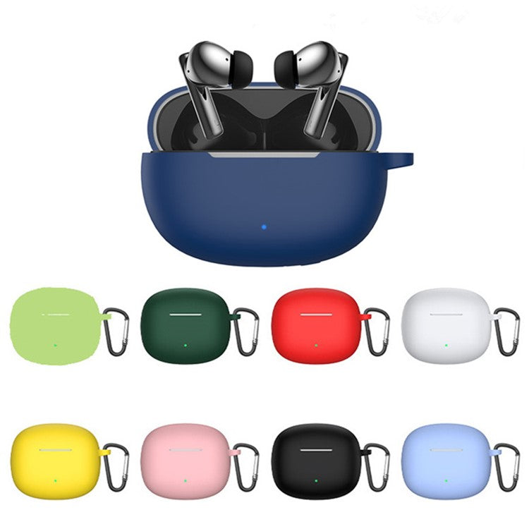 For Honor Moecen Earbuds X3 TWS Bluetooth Earphone Anti-drop Case Silicone Protective Cover with Anti-lost Buckle - Midnight Green