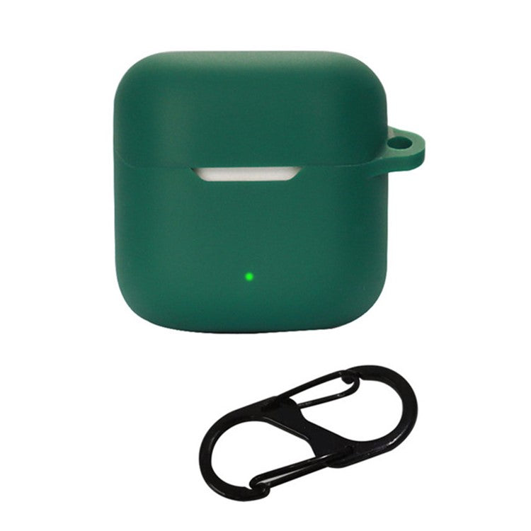 Anti-scratch Sleeve for YX06 TWS Earphone Charging Bin, Silicone Cover Case with Carrying Buckle - Blackish Green