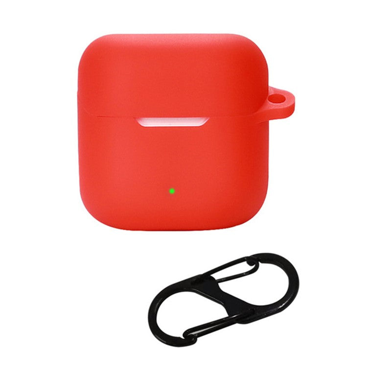 Anti-scratch Sleeve for YX06 TWS Earphone Charging Bin, Silicone Cover Case with Carrying Buckle - Red