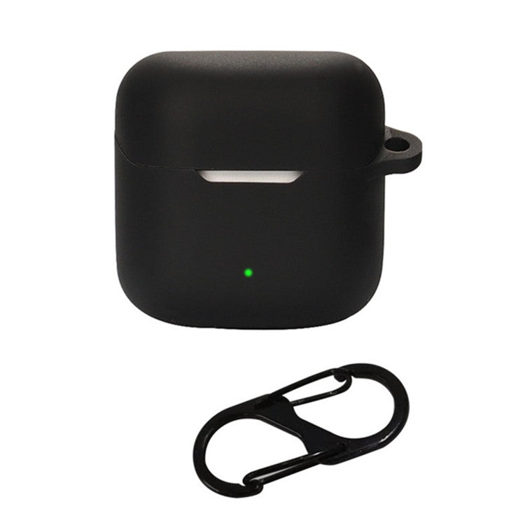 Anti-scratch Sleeve for YX06 TWS Earphone Charging Bin, Silicone Cover Case with Carrying Buckle - Black