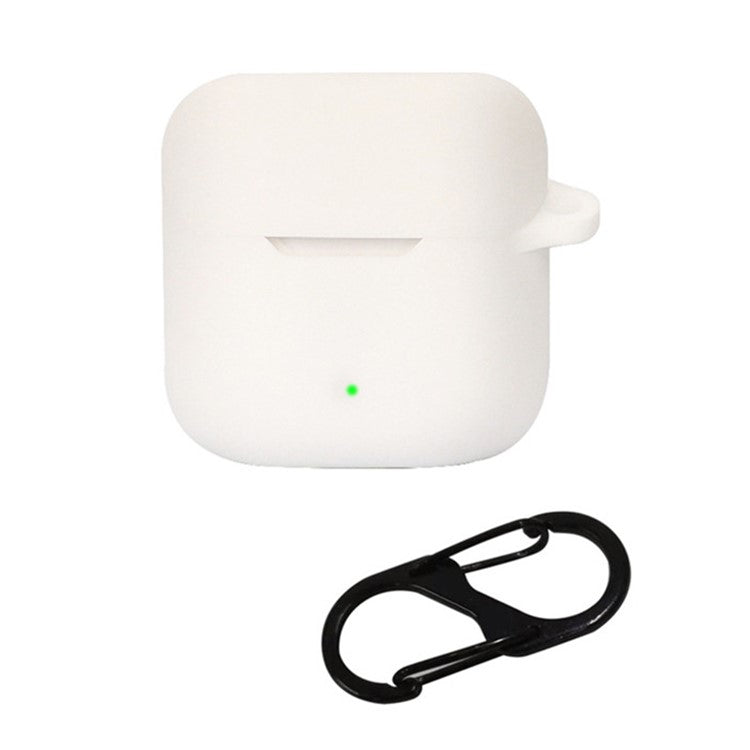 Anti-scratch Sleeve for YX06 TWS Earphone Charging Bin, Silicone Cover Case with Carrying Buckle - White