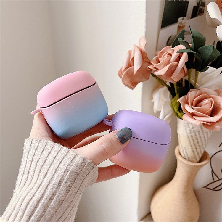 For JBL TUNE FLEX Gradient Color Matte Hard PC Protective Case TWS Earphone Anti-drop Anti-dust Cover - Blue / Purple