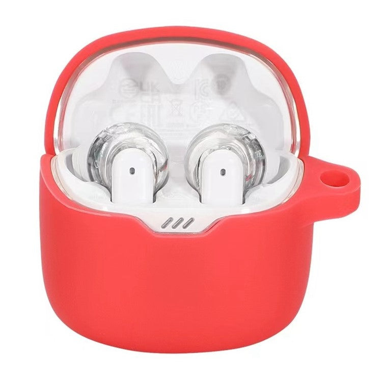 For JBL Tune Flex Shockproof Case Bluetooth Earbuds Protector Anti-Drop Silicone Case - Red