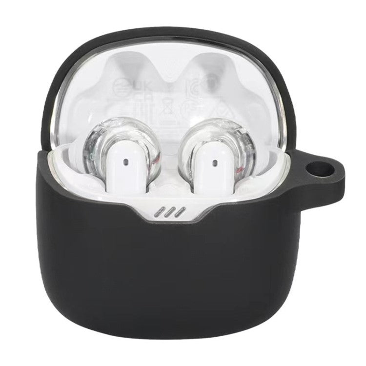For JBL Tune Flex Shockproof Case Bluetooth Earbuds Protector Anti-Drop Silicone Case - Black
