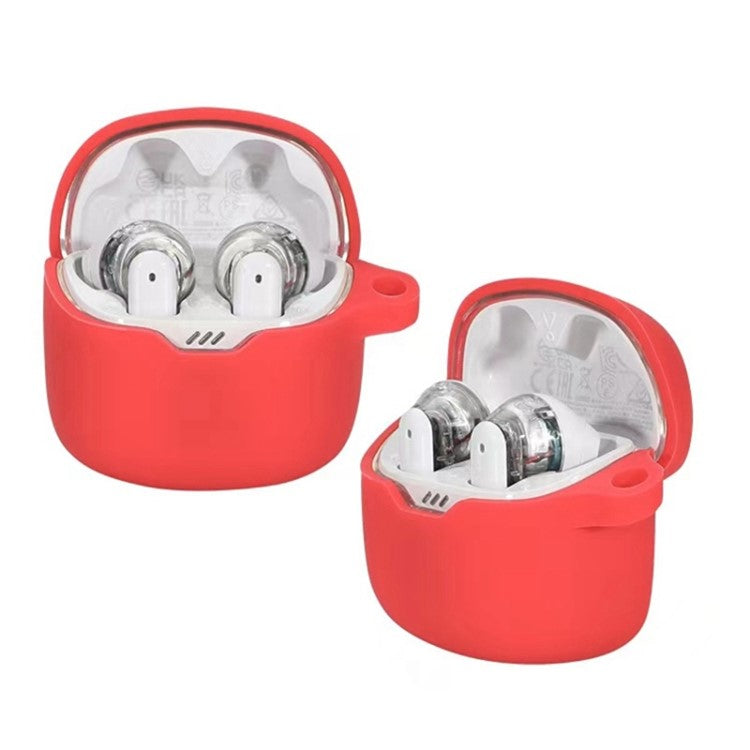 For JBL Tune Flex Shockproof Case Bluetooth Earbuds Protector Anti-Drop Silicone Case - White