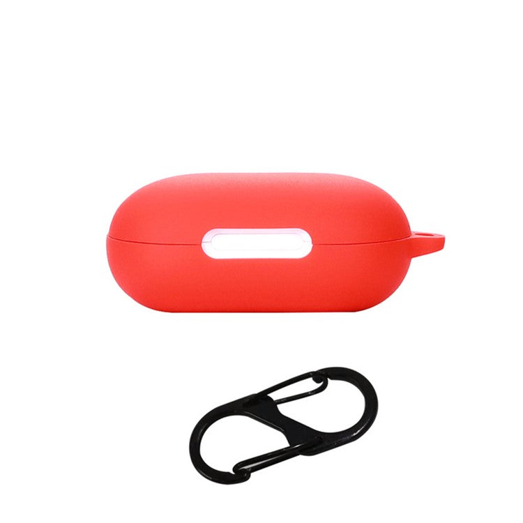 Anti-dust Flexible Silicone Case for Anker Soundcore Space A40 Earphone Charging Box, Drop Protection Cover with Carrying Buckle - Red