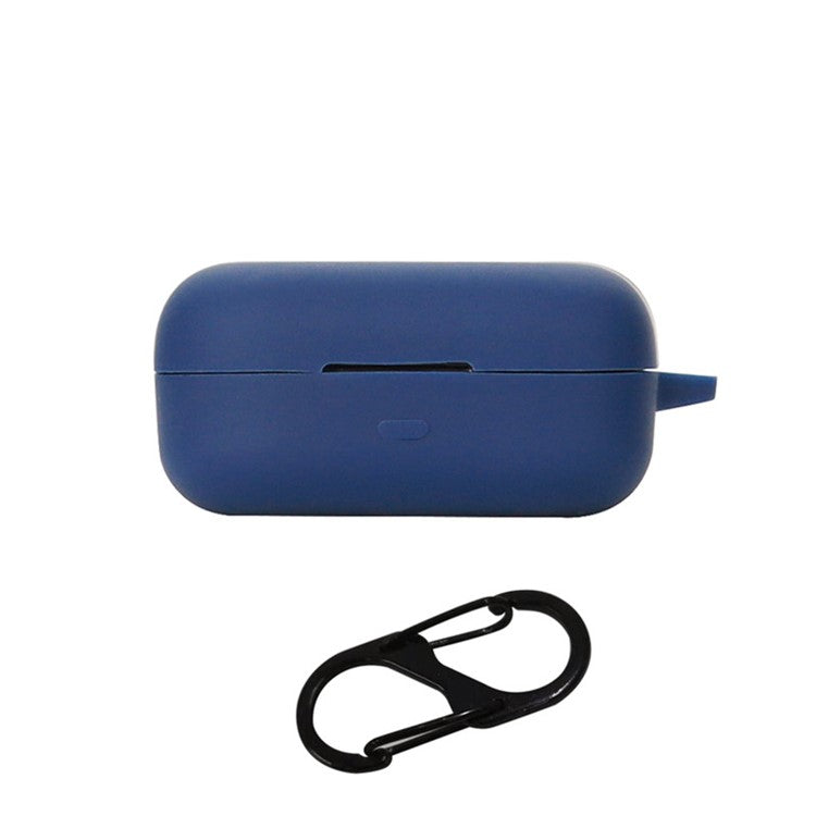 For Realme Buds Air 3S Silicone Protective Cover TWS Bluetooth Earphone Anti-drop Anti-dust Case with Anti-lost Buckle - Dark Blue