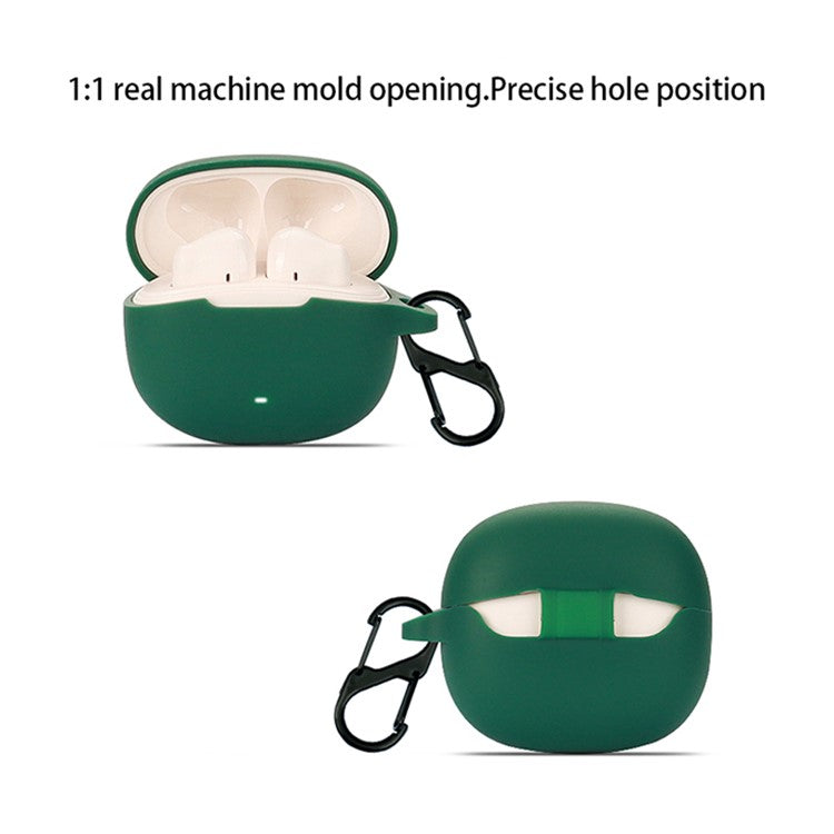 For EDIFIER A1 Soft Silicone Protective Sleeve Bluetooth Earphone Drop-proof Cover with Anti-lost Buckle - Blackish Green