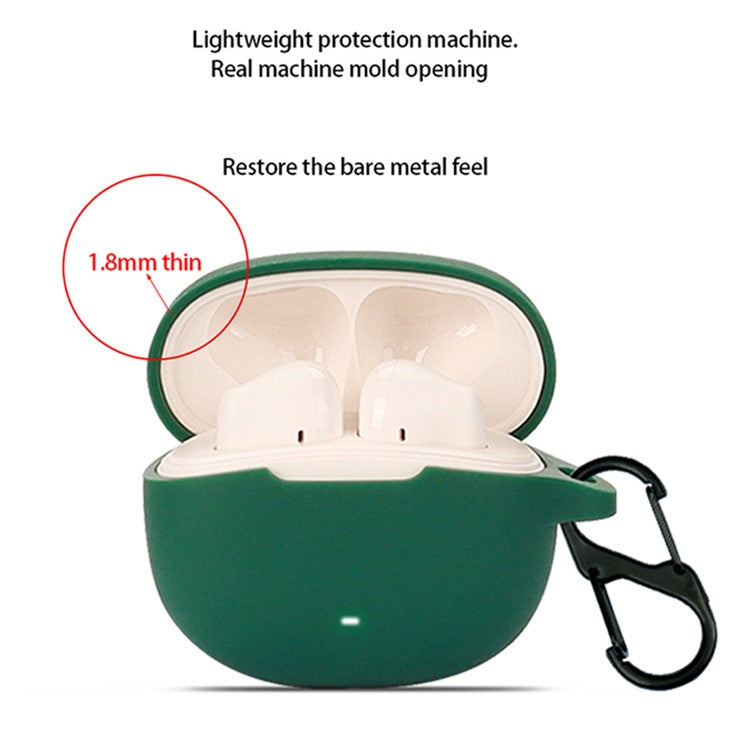 For EDIFIER A1 Soft Silicone Protective Sleeve Bluetooth Earphone Drop-proof Cover with Anti-lost Buckle - Blackish Green