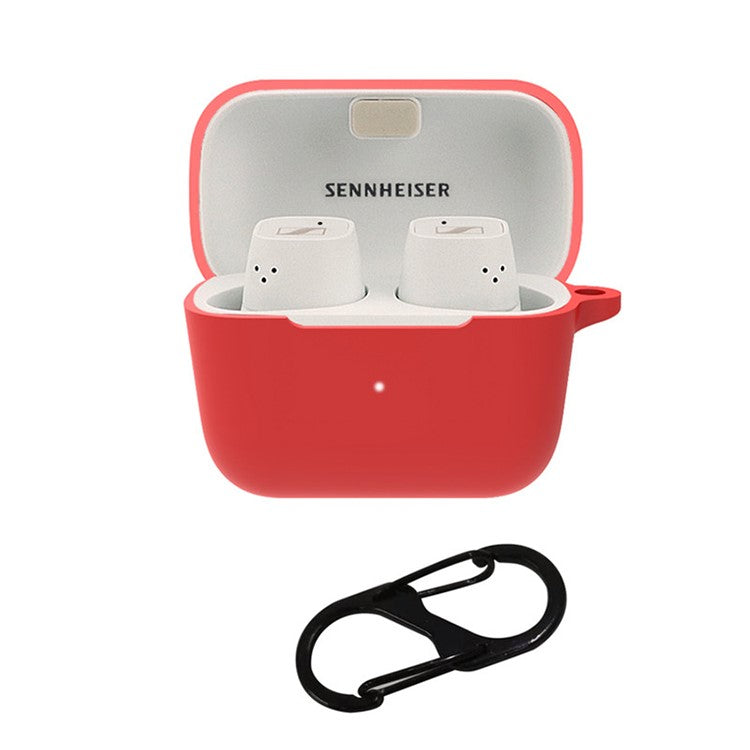 Anti-scratch Carrying Case for Sennheiser CX 500BT Earphone Charging Box Protective Cover with Buckle - Red
