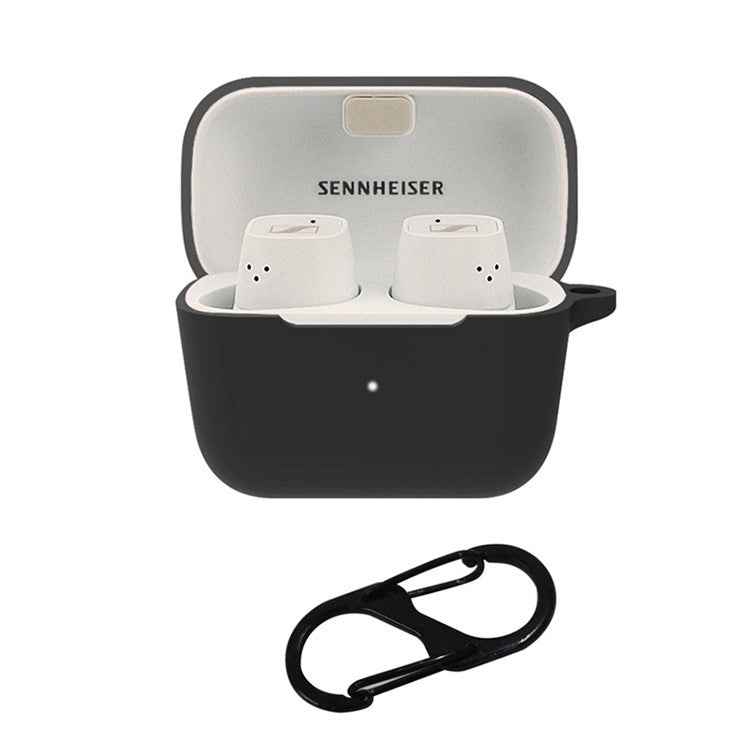Anti-scratch Carrying Case for Sennheiser CX 500BT Earphone Charging Box Protective Cover with Buckle - Black