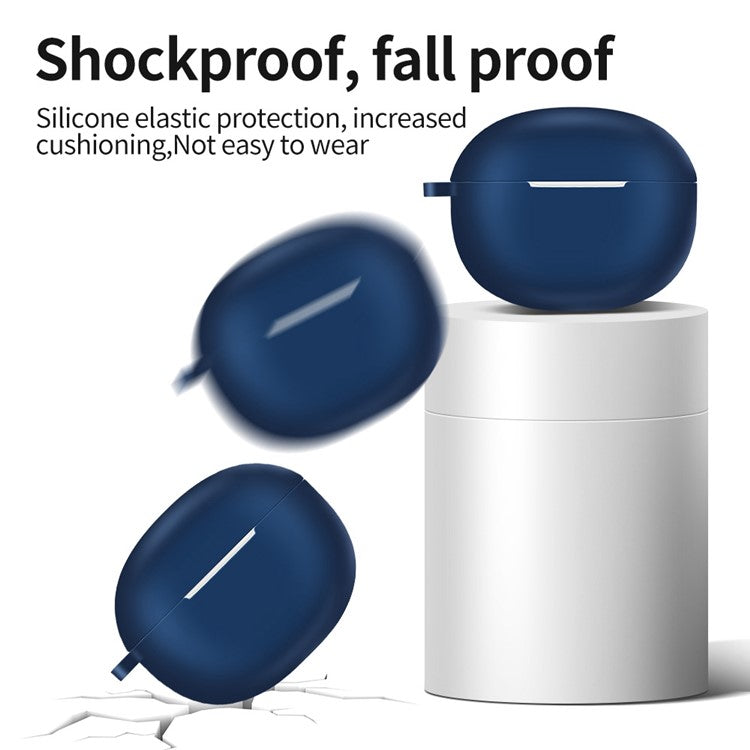 For Realme Buds T100 Silicone Protective Sleeve Bluetooth Earphone Shockproof Cover with Hanging Buckle - Green