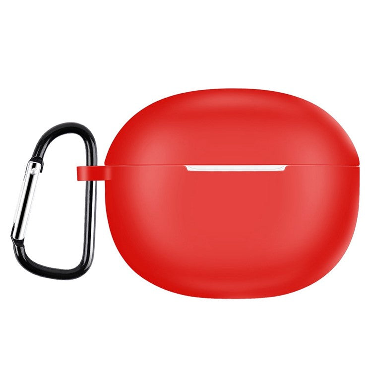 For Realme Buds T100 Silicone Protective Sleeve Bluetooth Earphone Shockproof Cover with Hanging Buckle - Red