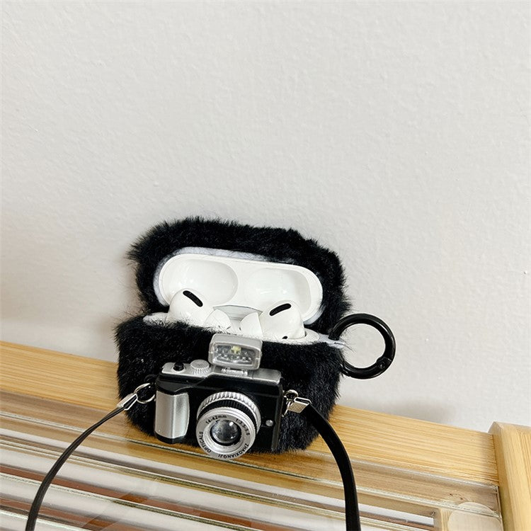 Protective Cover for Apple AirPods Pro, Light Function Camera Design Fluff + TPU Shell with Hook