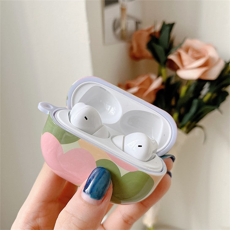 Anti-Fall Glossy Case for Xiaomi Redmi Buds 4 Pro Charging Case PC Cover Bluetooth Headset Protector TWS Earbuds Shockproof Case - Green Heart