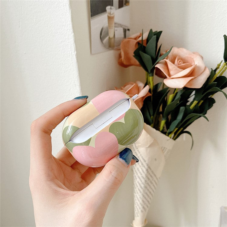 Anti-Fall Glossy Case for Xiaomi Redmi Buds 4 Pro Charging Case PC Cover Bluetooth Headset Protector TWS Earbuds Shockproof Case - Green Heart