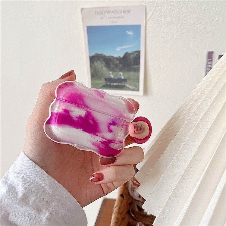 For Apple AirPods Pro Anti-scratch Case Ink Painting Soft TPU Protective Cover with Ring Buckle - Style B