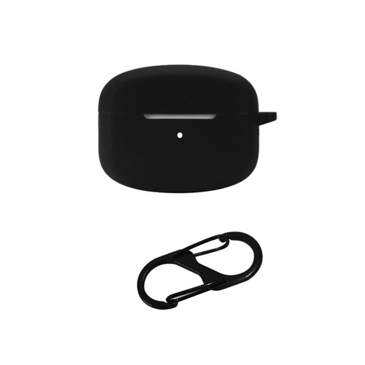 For Edifier Lolli Pro 2 Bluetooth Wireless Earphone Silicone Case Shockproof Earbud Protective Cover with Anti-loss Buckle - Black