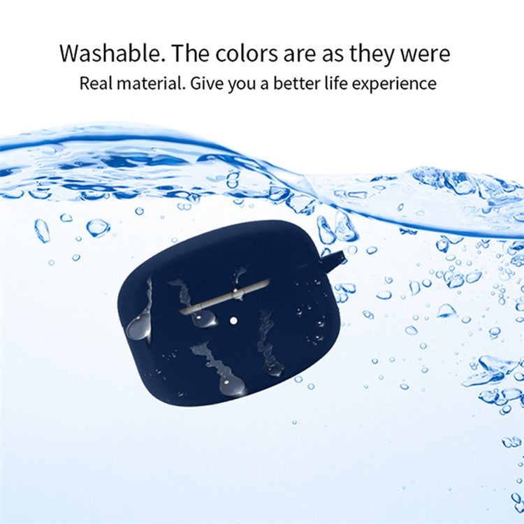 For Edifier Lolli Pro 2 Bluetooth Wireless Earphone Silicone Case Shockproof Earbud Protective Cover with Anti-loss Buckle - Black