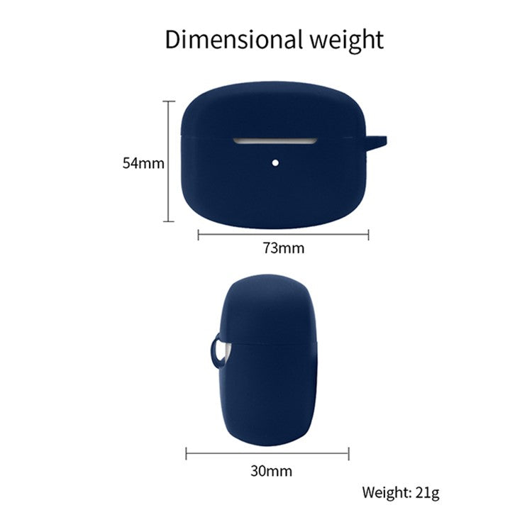 For Edifier Lolli Pro 2 Bluetooth Wireless Earphone Silicone Case Shockproof Earbud Protective Cover with Anti-loss Buckle - Black