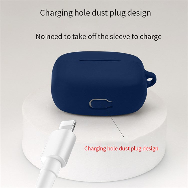 For Edifier Lolli Pro 2 Bluetooth Wireless Earphone Silicone Case Shockproof Earbud Protective Cover with Anti-loss Buckle - White