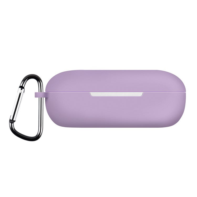 For Huawei FreeBuds SE Earphone Silicone Case Bluetooth Earbud Charging Case Anti-drop Cover with Hanging Buckle - Purple