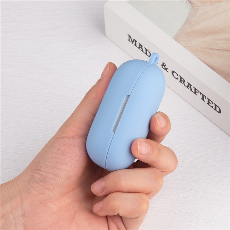 For Huawei FreeBuds SE Earphone Silicone Case Bluetooth Earbud Charging Case Anti-drop Cover with Hanging Buckle - White