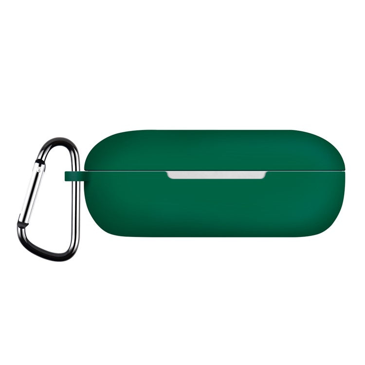 For Huawei FreeBuds SE Earphone Silicone Case Bluetooth Earbud Charging Case Anti-drop Cover with Hanging Buckle - Midnight Green