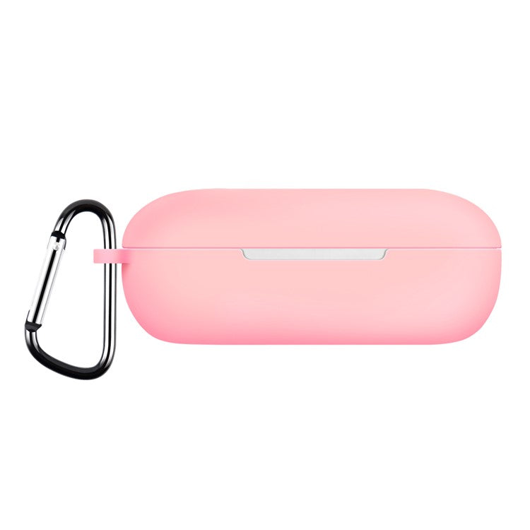 For Huawei FreeBuds SE Earphone Silicone Case Bluetooth Earbud Charging Case Anti-drop Cover with Hanging Buckle - Pink