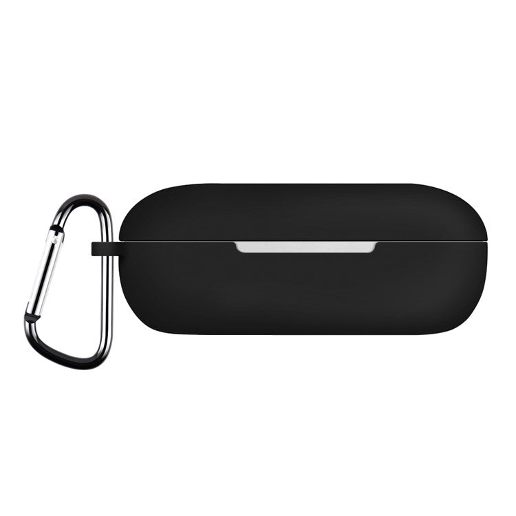 For Huawei FreeBuds SE Earphone Silicone Case Bluetooth Earbud Charging Case Anti-drop Cover with Hanging Buckle - Black