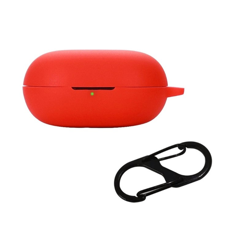 Flexible Silicone Case for SoundPEATS Life Earphone Charging Box, Drop Protection Cover with Anti-lost Buckle - Red