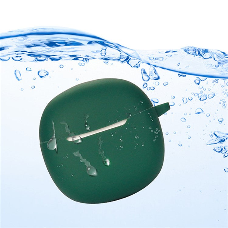 For iKF Find Air 5 Bluetooth Earphone Drop-proof Cover Soft Silicone Protective Sleeve with Anti-lost Buckle - Blackish Green