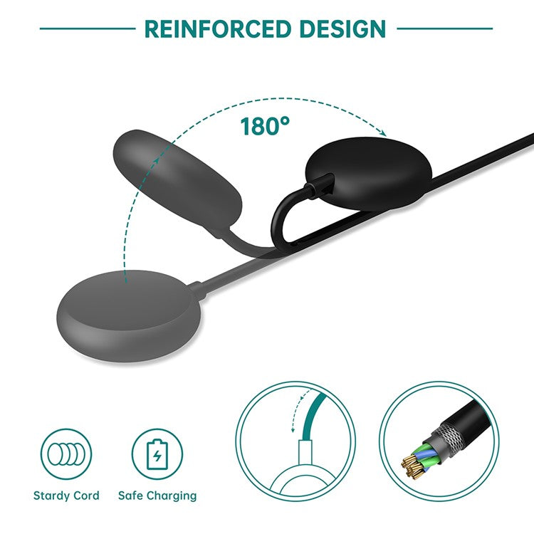 Smart Watch Charger for Google Pixel Watch, Magnetic Wireless Watch Charging Dock with 1m USB Cable - Black