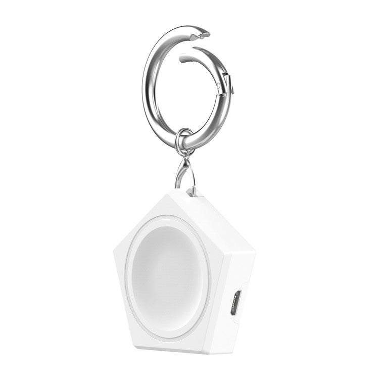 Portable Pentagonal Wireless Charger for Huawei Watch GT Cyber / Huawei Watch 3 Smart Watch Charging Dock with Keyring - White