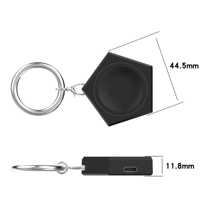 Portable Pentagonal Wireless Charger for Huawei Watch GT Cyber / Huawei Watch 3 Smart Watch Charging Dock with Keyring - White