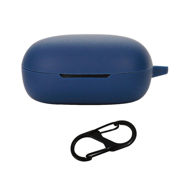 For Oraimo Roll TWS Bluetooth Earphone Silicone Case Shockproof Earbud Protective Cover with Anti-loss Buckle - Dark Blue