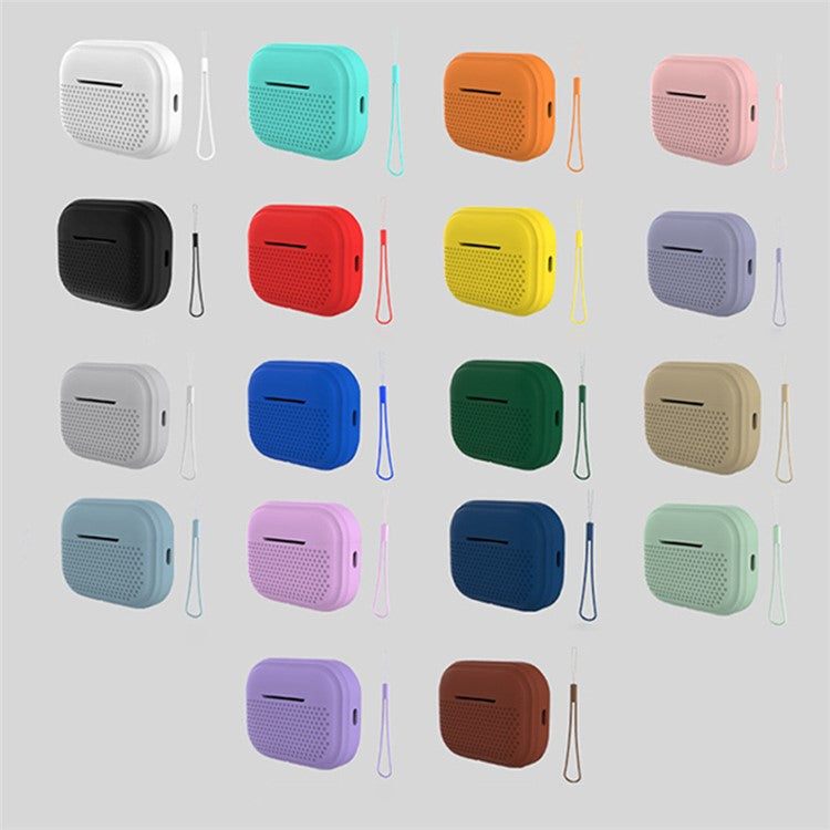 For Apple AirPods Pro 2 Radio Style Bluetooth Earphone Protective Case Anti-scratch Earbud Cover with Lanyard - Milk Tea