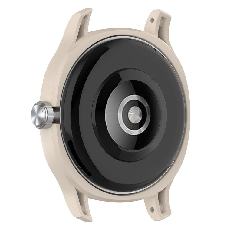 For Huawei Watch GT Cyber Anti-drop Hard PC+ABS Watch Case Hollow Watch Protective Cover for 22mm Lug Strap - Ivory White