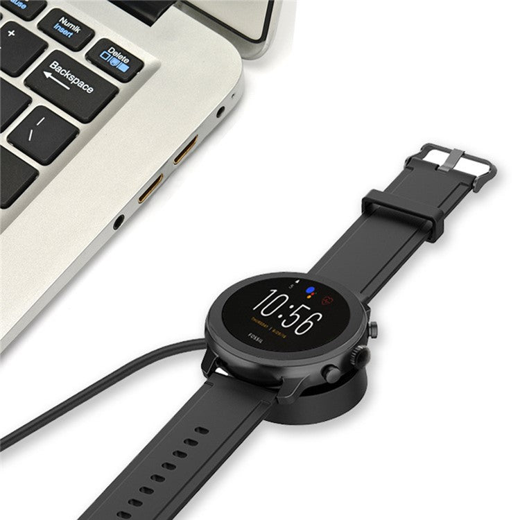1m For Fossil Gen 6 / Gen 5 FTW4024 / FTW4025 / FTW4026 Smartwatch USB Charger Magnetic Absorption Charging Dock Cable - Black