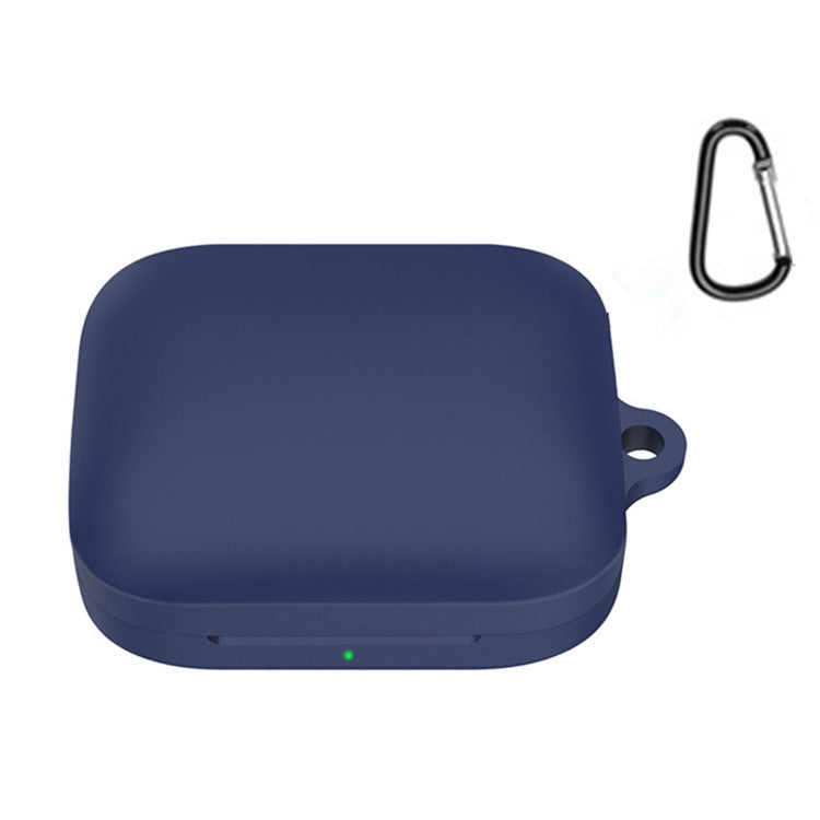 For OnePlus Buds Pro 2 TWS Wireless Bluetooth Earphones Charging Box Soft Silicone Cover with Anti-lost Buckle - Midnight Blue