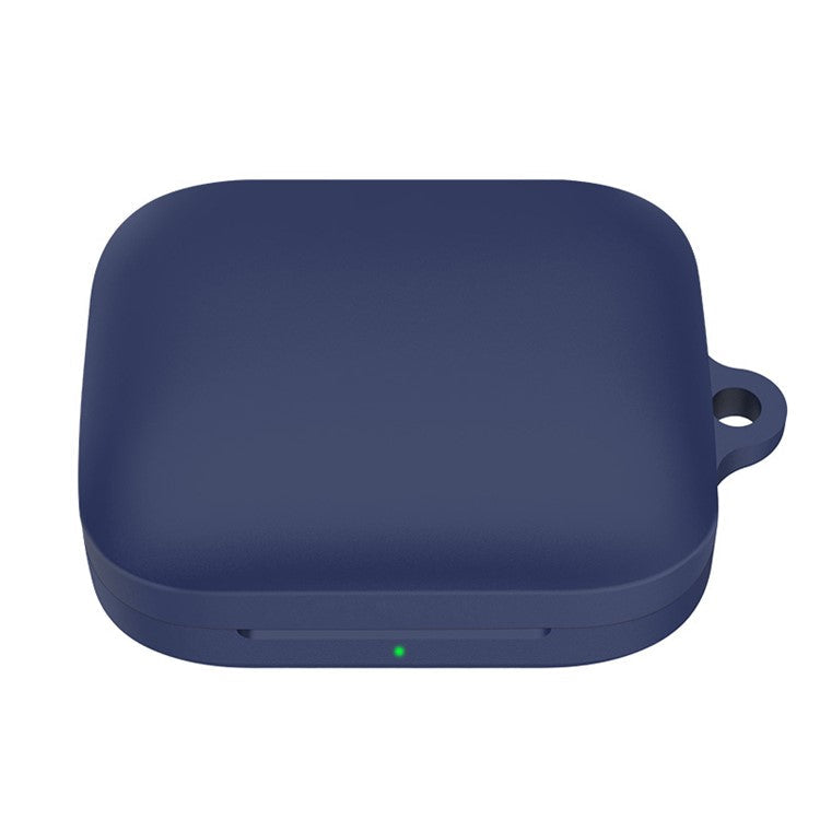 For OnePlus Buds Pro 2 TWS Wireless Bluetooth Earphones Charging Box Soft Silicone Cover with Anti-lost Buckle - Midnight Blue