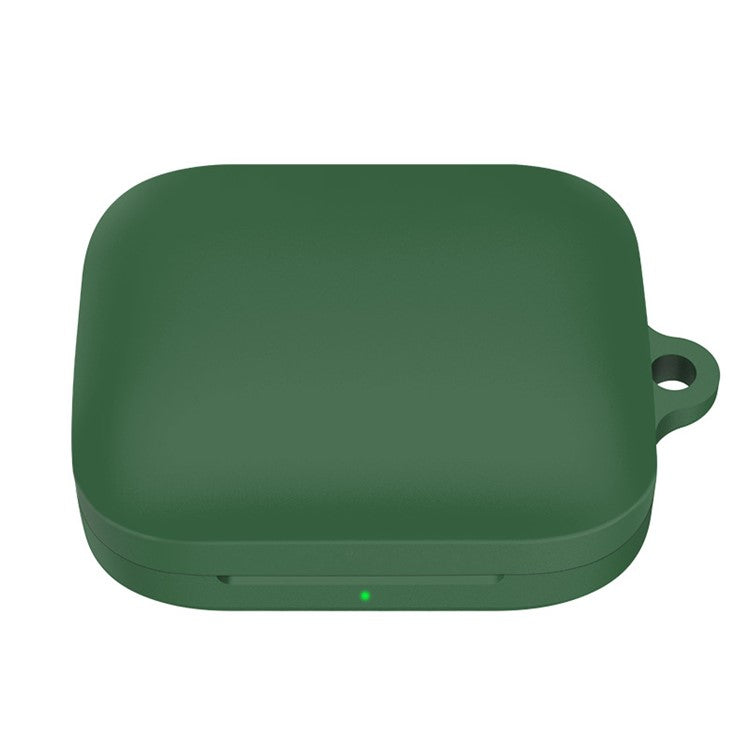 For OnePlus Buds Pro 2 TWS Wireless Bluetooth Earphones Charging Box Soft Silicone Cover with Anti-lost Buckle - Blackish Green