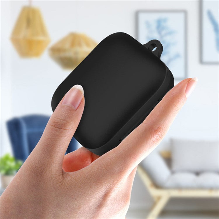 For OnePlus Buds Pro 2 TWS Wireless Bluetooth Earphones Charging Box Soft Silicone Cover with Anti-lost Buckle - Blackish Green