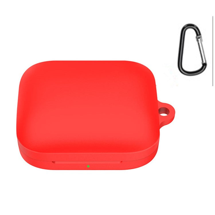 For OnePlus Buds Pro 2 TWS Wireless Bluetooth Earphones Charging Box Soft Silicone Cover with Anti-lost Buckle - Red