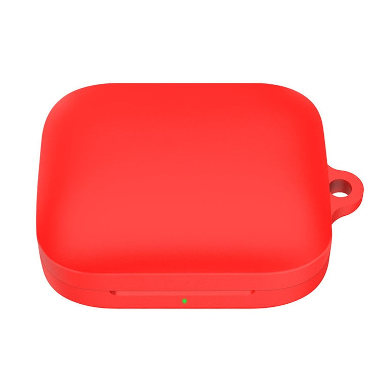 For OnePlus Buds Pro 2 TWS Wireless Bluetooth Earphones Charging Box Soft Silicone Cover with Anti-lost Buckle - Red