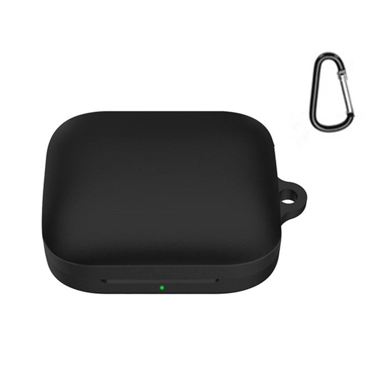 For OnePlus Buds Pro 2 TWS Wireless Bluetooth Earphones Charging Box Soft Silicone Cover with Anti-lost Buckle - Black