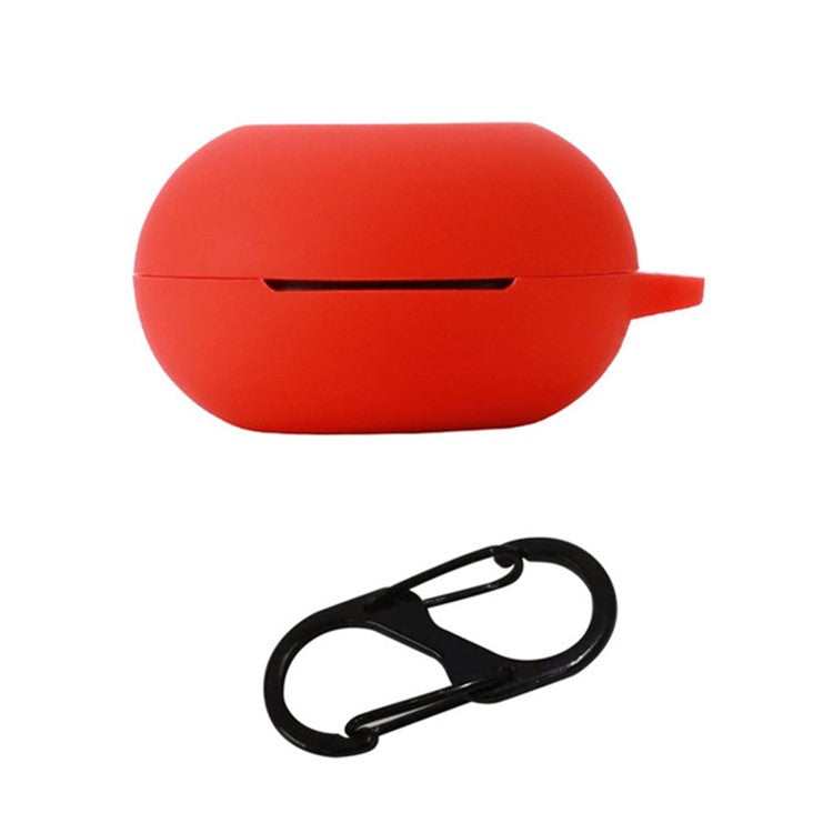 Dust-proof Wireless Bluetooth Earphones Case for Oraimo Airbuds 3, Soft Silicone Cover with Anti-lost Buckle - Red