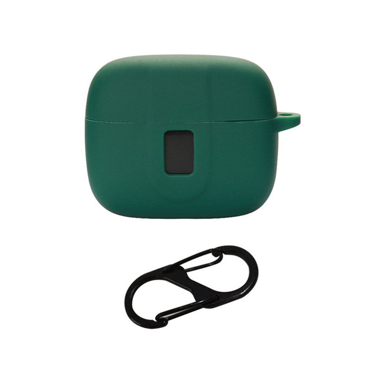 Wireless Bluetooth Earphones Case for TAGRY X08, Soft Silicone Cover with Anti-lost Buckle - Blackish Green